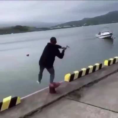 There was an attempt to cast a fishing line