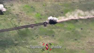 Russian Mechanized Assault destroyed by Artillery & FPV Drones. By «Shadow» Drone Unit. Ukraine, June 2024.