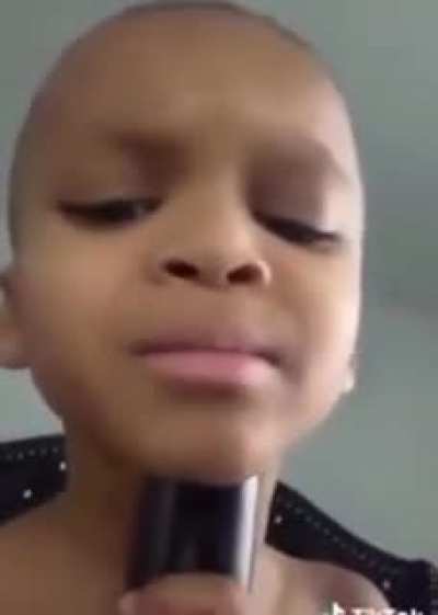 This kid gettin it with his grandmas voice box
