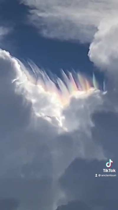 Rainbow tubes in the clouds.