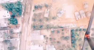 Hamas drone drops a munition on an IDF armored vehicle in Gaza from a few days ago.