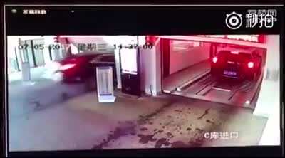 Mercedes-Benz Driver Crashes Car into the Lift and Plunges 4 Floors to Basement. Incident Happened at the Same Garage Prior to Lady Looking at Her Phone that Gets Run Over by Unmanned Car