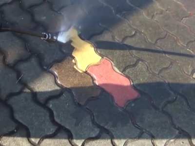 Power washing bricks