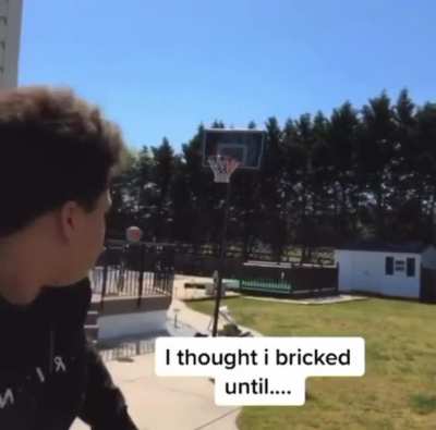 He thought he bricked the shot but the side rail had other plans.