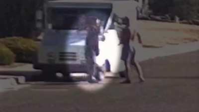 Retired Las Vegas Police officer seen on video knocking out a postal worker because they disagree on politics.
