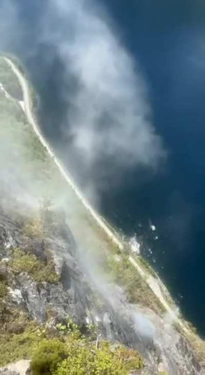 rock falls from mountain