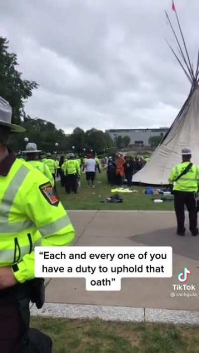Ongoing police brutality at Line 3 protests (Tik tok is taking down vids and streams)