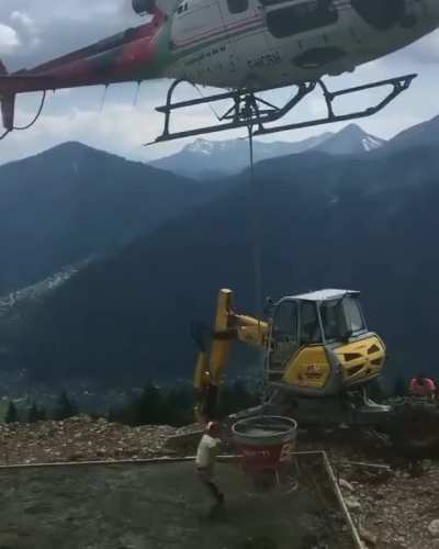 Pouring Concrete with a Helicopter