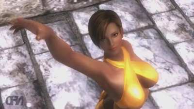 Lisa wearing her Melpomene swimsuit in DOA5!