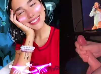 Dua Lipa watching me cum for her
