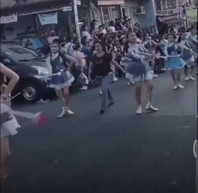 Lady says, “Fuck your marching parade!”