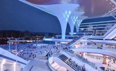 Amazing train station for high-speed rail in Chongqing, China.
