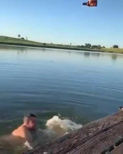 feeding the fish i mean the boys