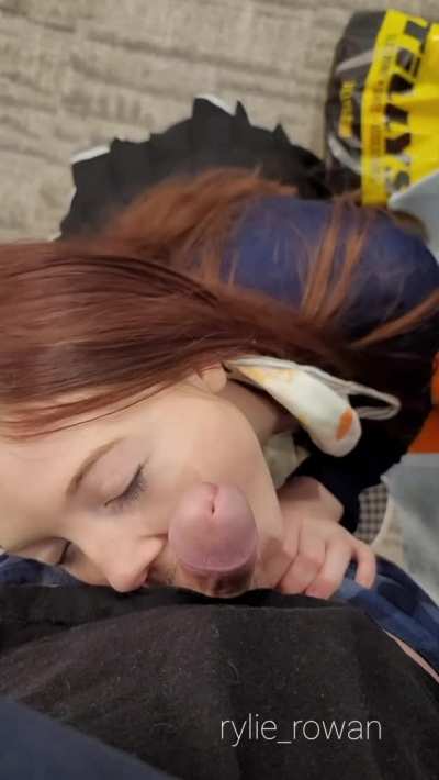 Sucked him off like a dirty slut in public (OC)
