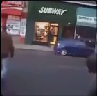 A guy is Hit by a Bus. Is then yelled at by his mates
