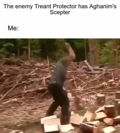 When you see the Treant finished his Agh's