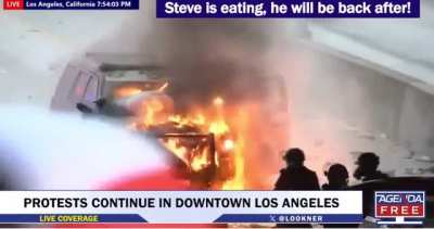 Scene from this evenings protests in Los Angeles.