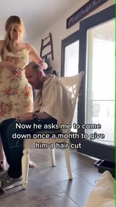 After his wife passes away, granddaughter takes over giving haircuts to her grandpa