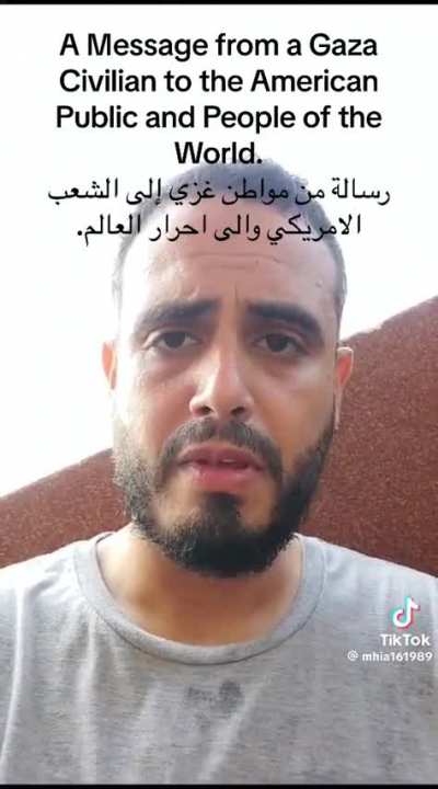 Message from Palestinian in Gaza to Americans: Make sure America doesn’t “repeat to their soldiers what happened in Vietnam and Afghanistan.” 10/28/23