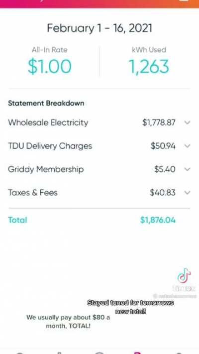 Girl in TX details her electric bill - what the fuck is going on?!
