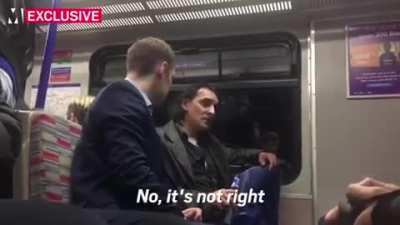 Racist British man berates Polish man for drinking on the train