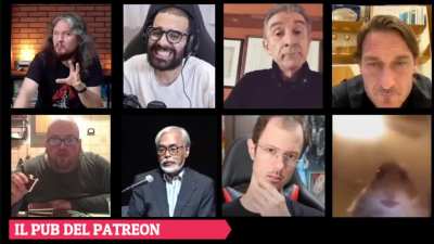 breve clip tratta dal primo episodio del ''Pub del Patreon'' di ieri sera, disponibile per i tier da 50 euro in su. momento epico quando Urasawa è entrato facendo l'elicottero con il cazzo citando Dada e lo zabaione. Non vedo l'ora dell'episodio di settim