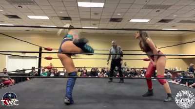 Allysin Kay has the rop kicked into her by Madi Wrenkowski