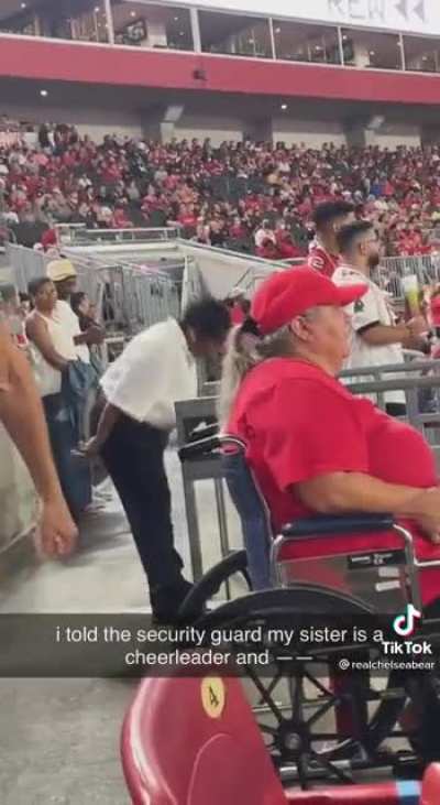 Security officer living her best life.