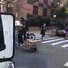 Scooting through his day job