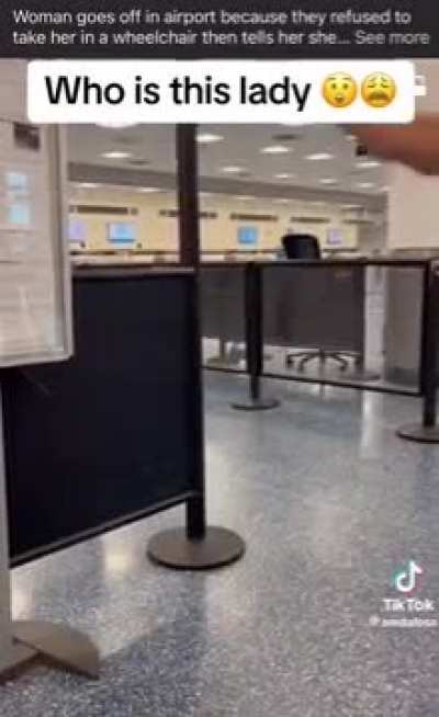 Entitled woman disrespects airport staff for whatever reason