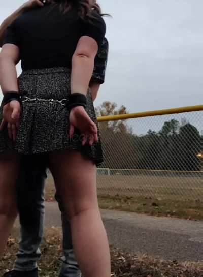 Choked, plugged and made to cum at the park