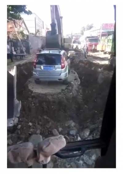Parking in a construction zone🥴