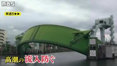 Unique arched floodgates protect from typhoons and storm surges in Osaka, Japan
