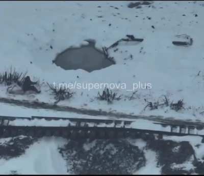 Russian Soldier Attempts to Surrender to a UA FPV Drone - His Request is Denied (Feb 2024)