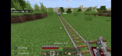 I was working on a minecart track when suddenly...
