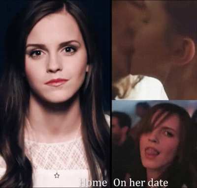 Emma Watson teasing you with all the hot details about her date last night, almost cucking you as she goes into the kinky details. How would you handle the situation?