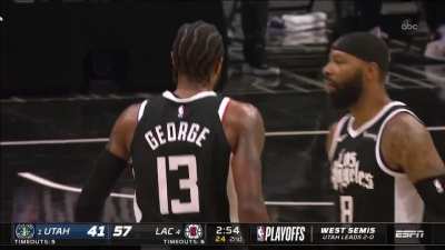 [Highlight] Paul George hits another triple for his 20th point in the first half