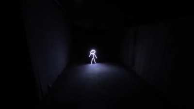 Little girl running around in a custom LED costume her dad made