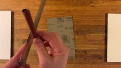 Per request: bread-knife sharpening tutorial. Easy mode.