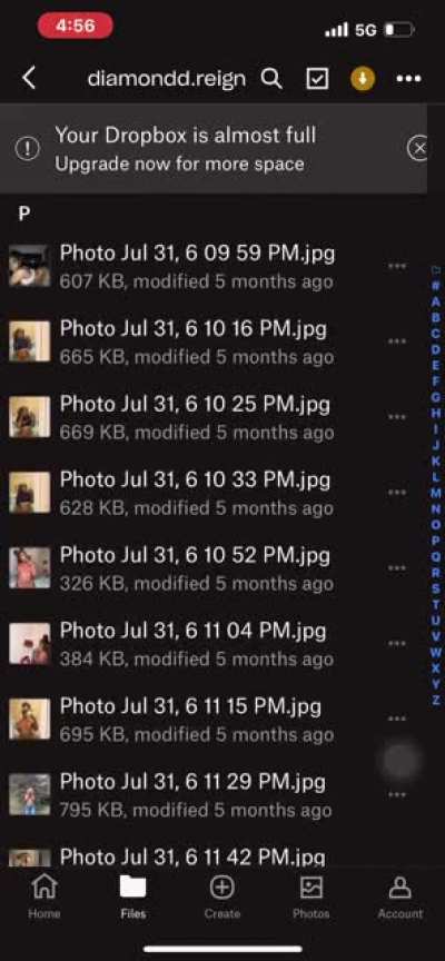 Selling her Dropbox for 5 dm me
