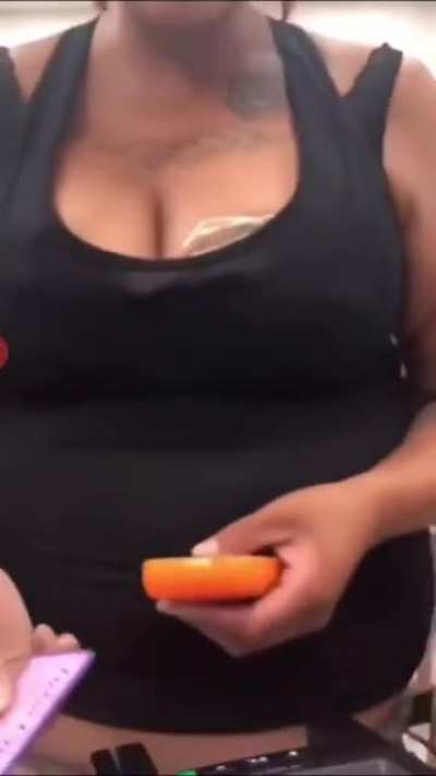 Woman attempts to swipe a toy debit card