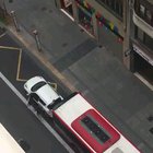 Man parks on the bus lane and dares the bus driver to run over it