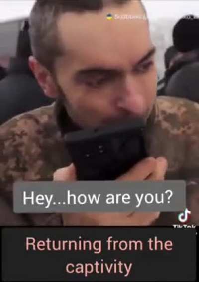 UA POW calls his wife after being traded in an exchange. His family had no idea of his whereabouts.