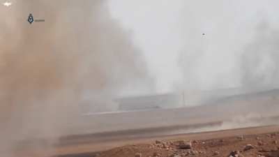 Syrian Rebel gets shot at by 3 Assad Tanks