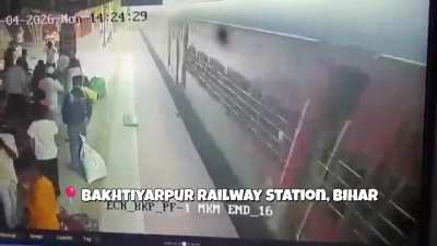 Two women, misjudged trains speed, run over by train. No gore