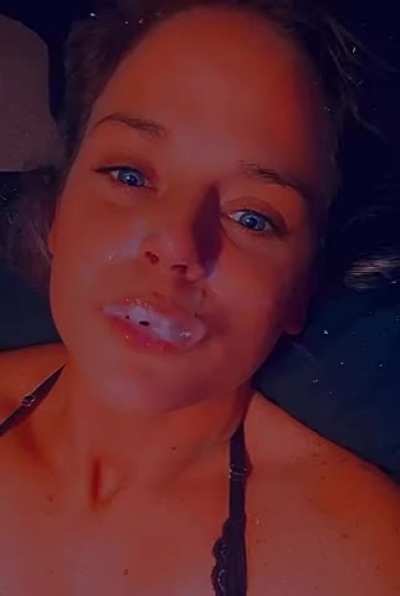 Just blowing cum bubbles