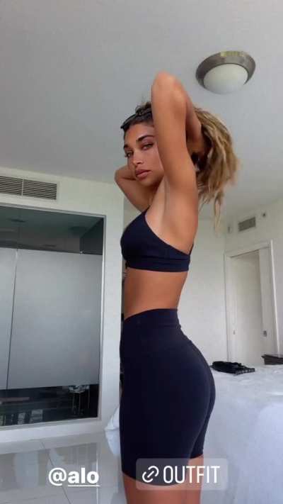 in black tights from alo