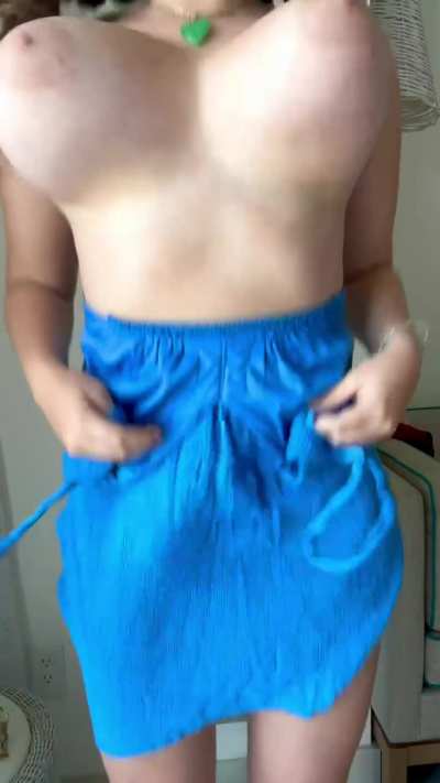 do you think it was obvious that i was not wearing a bra over this blue dress? ;)