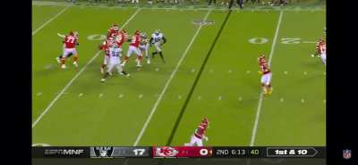 It won’t get as much attention from the media because it’s just a first down, but what IS this throw?!! Good God.