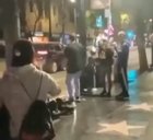 Guy gets DESTROYED by 3 people after pushing girl!.....Deserved or not?